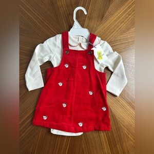 Red Corduroy Pinafore Santa Holiday Christmas Dress